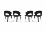 4-ių kėdžių komplektas Windsor and Co Elpis, juodas