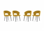 4-ių kėdžių komplektas Windsor and Co Elpis, geltonas