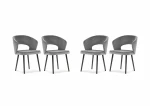 4-ių kėdžių komplektas Windsor and Co Elpis, pilkas