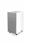 VENTO DS3-40/82 lower cabinet with drawers, color: baltas/light pilkas