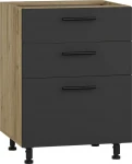 VENTO DS3-60/82 lower cabinet with drawers, color: craft oak/antracite
