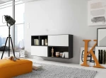 Cama living room furniture set ROCO 15 (RO4+2xRO3+2xRO6) juodas/juodas/baltas
