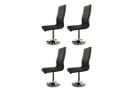Valgomojo kėdžių komplektas, 4 vnt., juodos spalvos