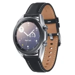 Išmanusis laikrodis Samsung Galaxy Watch3 (41 mm), Sidabrinės spalvos korpusas su juodos spalvos odiniu dirželiu