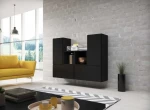 Cama living room furniture set ROCO 18 (4xRO3 + 2xRO6) juodas/juodas/juodas