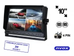 Automagnetola Automobilio monitorius arba laisvai pastatomas 10 colių LCD su palaikymu iki 4 kamerų 4PIN 12V 24V ... (NVOX