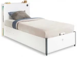 Kalune Design Viengulė lova Baltas Bed With Base (100X200 )