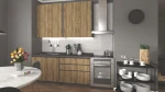 Virtuvinių spintelių komplektas Halmar Idea, rudas