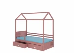 Lova ADRK Furniture Rose 90x200 cm su šonine apsauga, rožinė
