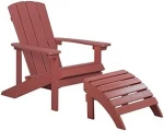 Beliani Lumarko sodo kėdė su kėdute raudona ADIRONDACK!