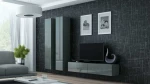 Cama Living room cabinet set VIGO 9 pilkas/pilkas gloss
