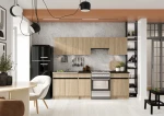 Virtuvės baldų komplektas Ezra, rudas