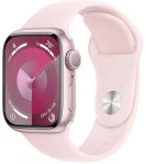 Išmanusis laikrodis Apple Laikrodžių serija 9 gps, 45mm rožinis aliuminio dėklas su šviesiai rausva sportine apyranke - m/l