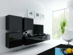 Cama Living room cabinet set VIGO 23 juodas/juodas gloss