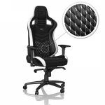 Žaidimų kėdė Noblechairs EPIC Real Leather Gaming Chair, Juoda-balta-raudona