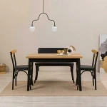 Kalune Design Stalo ir kėdžių rinkinys (4 vienetai) Oliver Sbt. Karina -Juodas