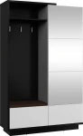 Prieškambario baldų komplektas Meblocross Hybrid Hyb-16 3D, juodas/baltas/rudas