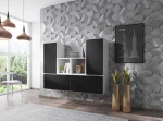 Cama living room furniture set ROCO 18 (4xRO3 + 2xRO6) baltas/juodas