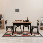 Kalune Design Stalo ir kėdžių rinkinys (5 vienetai) Oliver Sbt. Barok-Juodas