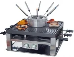 SOLIS Fondue, raclette, gourmet and grilling Combi-Grilis 3 in 1 Multifunctional, 1200 / 800 W