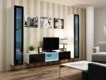 Cama Living room cabinet set VIGO 20 baltas/juodas gloss