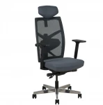 Biuro kėdė TUNE, 70x70x111/128 cm, sėdimoji dalis: audinys, atlošas: tinklelis, spalva: pilka