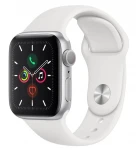 Išmanusis laikrodis Apple Watch Series 5 GPS, 40mm, Sidabrinės spalvos aliuminio korpusas su baltu sportiniu dirželiu (Ekspozicinė prekė)