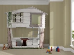 Dviaukštė lova-namelis su čiužiniu Tree House, balta