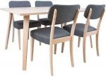 Valgomojo komplektas ADORA stalas, 4 kėdės (21927)