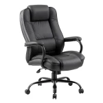 Vadovo kėdė OFFICE4YOU ELEGANT XXL, juodos sp. odos imitacija ir metalinė kryžmė