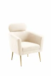 Fotelis Gold MELISA leisure armchair cream / auksinis