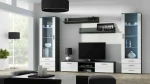 SOHO 4 set (RTV180 cabinet + 2x S1 cabinet + shelves) Pilkas/Baltas glossy