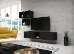Cama living room furniture set ROCO 8 (2xRO3 + 4xRO6) juodas/juodas/juodas