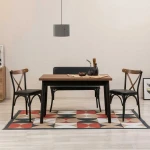 Kalune Design Stalo ir kėdžių rinkinys (4 vienetai) Oliver Sbt Barok-Siyah