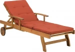Shumee Acacia Wood gultai nuo saulės su JAVA raudona pagalvėle