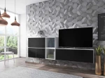 Cama living room furniture set ROCO 9 (RO1+RO3+2xRO6+2xRO5) baltas/juodas