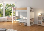 Dviaukštė lova Adrk Furniture Garet, 90x200 cm, balta/ruda