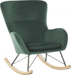 Fotelis Beliani Veliūrinė supama kėdė žalia ELLAN