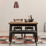 Kalune Design Išplečiamas pietų stalas ir kėdės (4 vienetai) Oliver Açl.Barok-Juodas